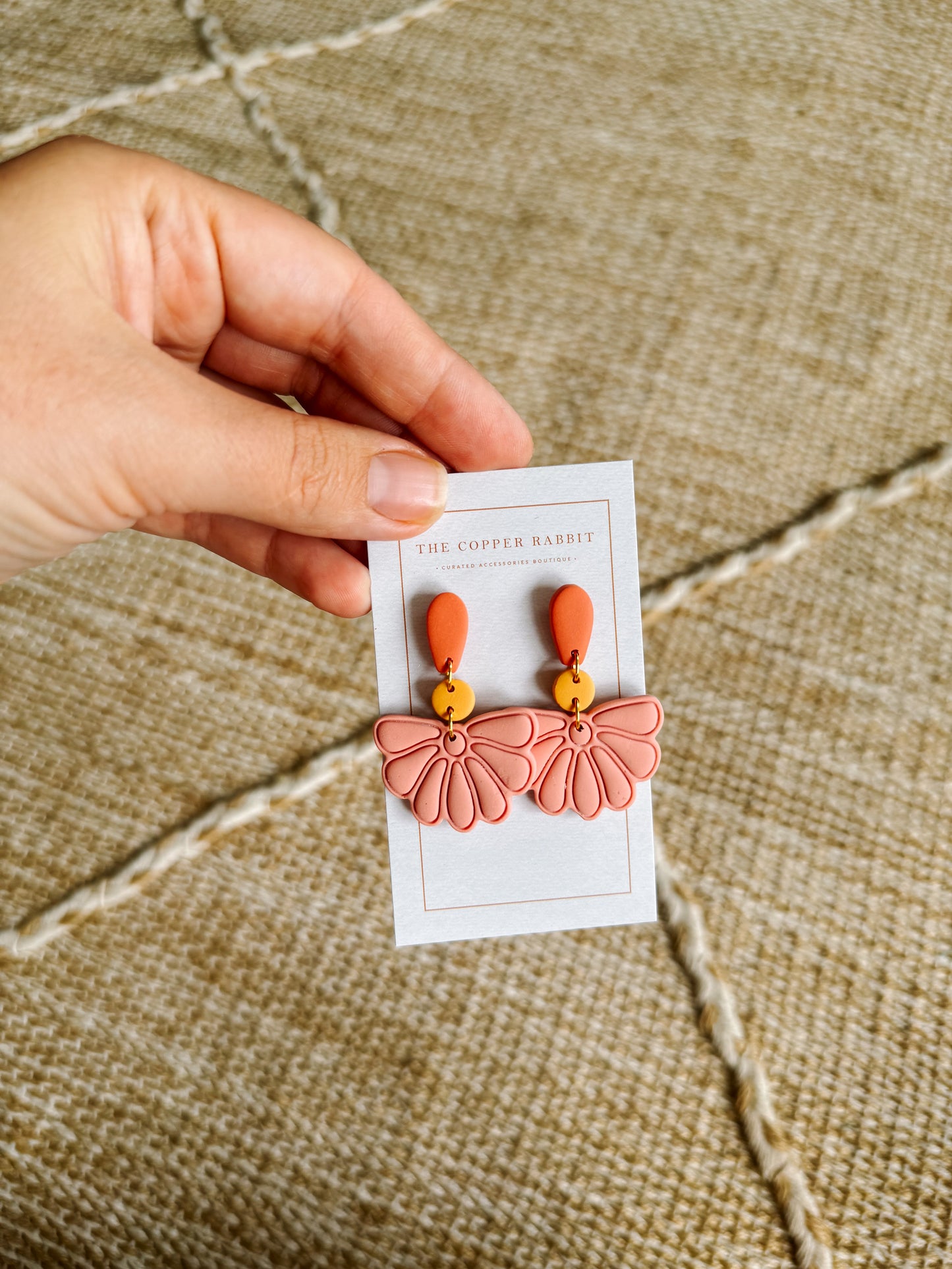 Color-block Floral Dangles