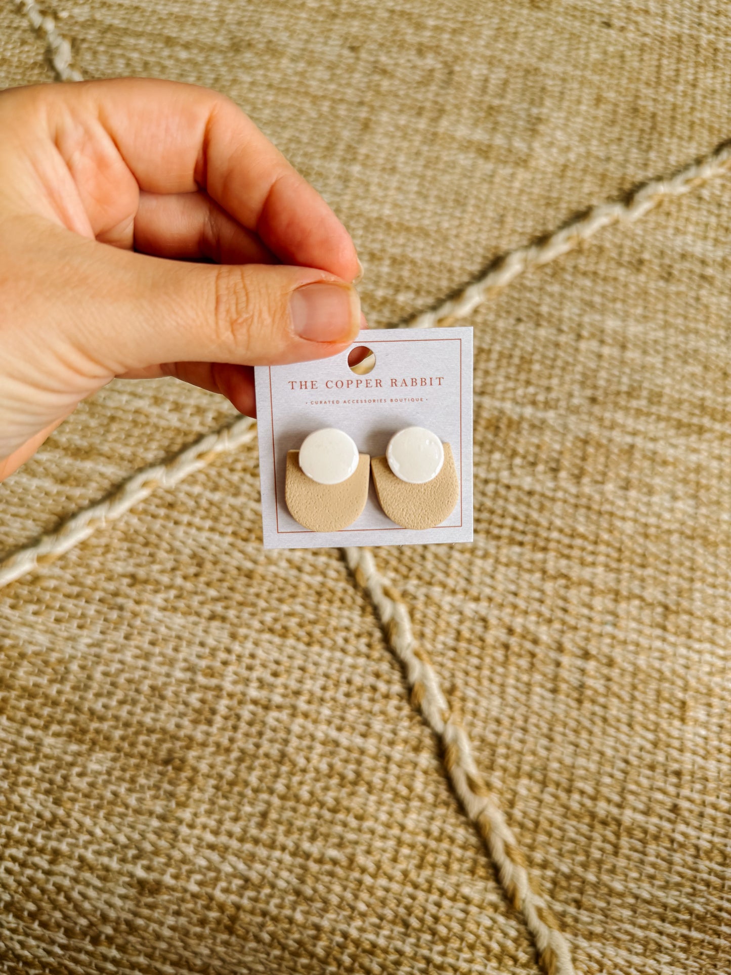 White & Taupe Studs