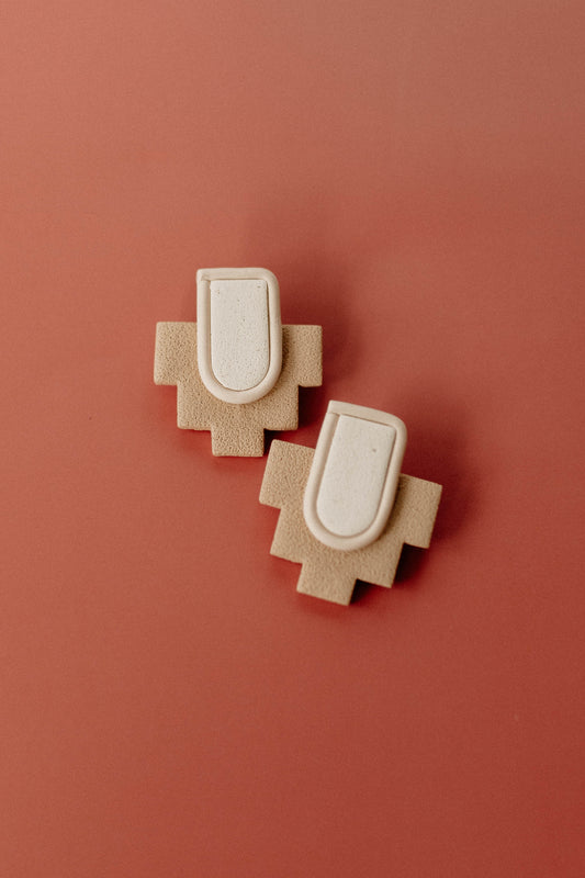 The Kasey Studs - Taupe