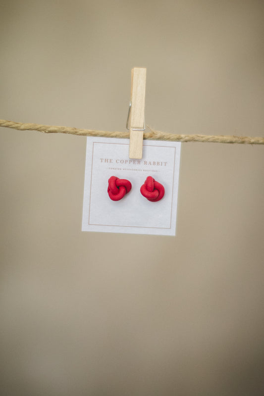 Knot Studs - Red